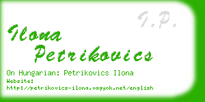 ilona petrikovics business card